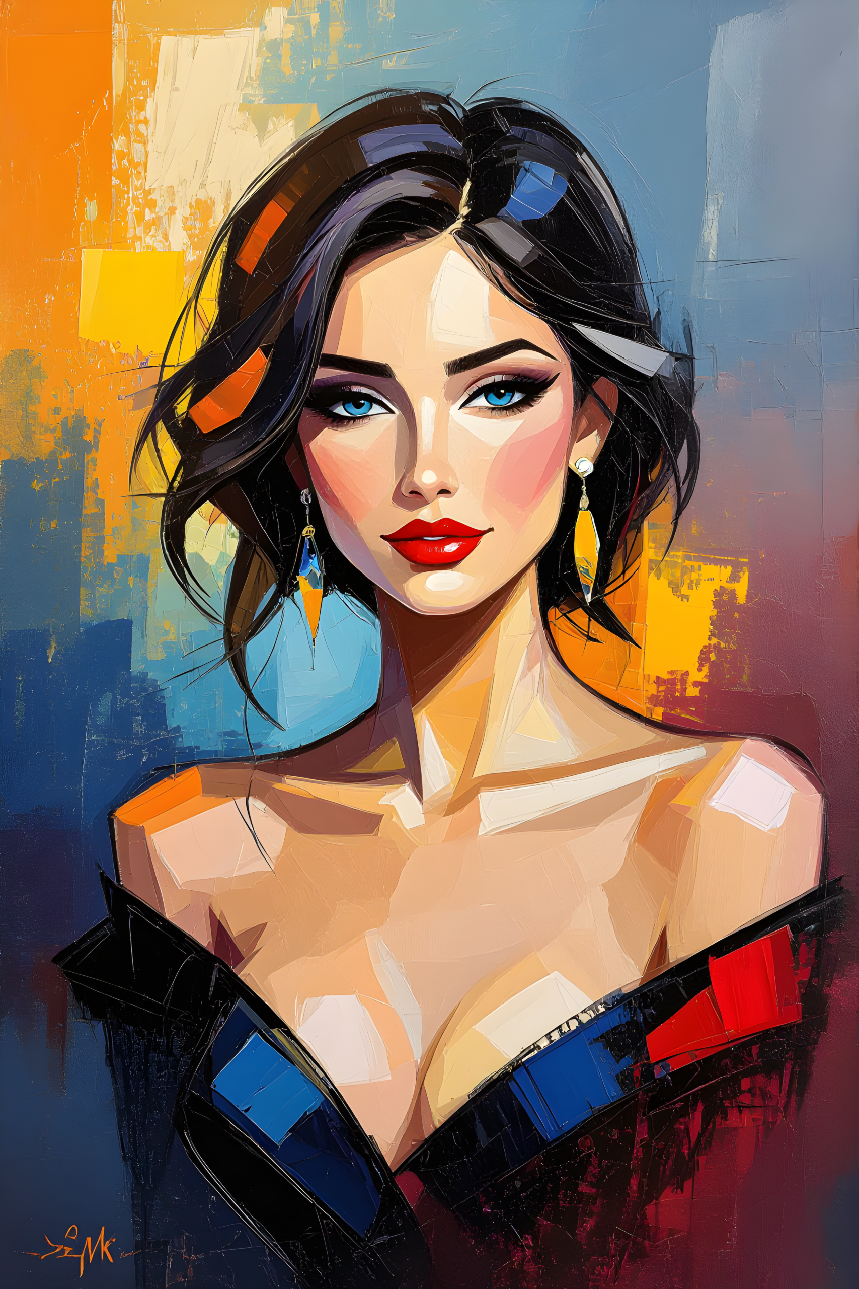 Fashion inspired abstract woman illustration in 4K HD
