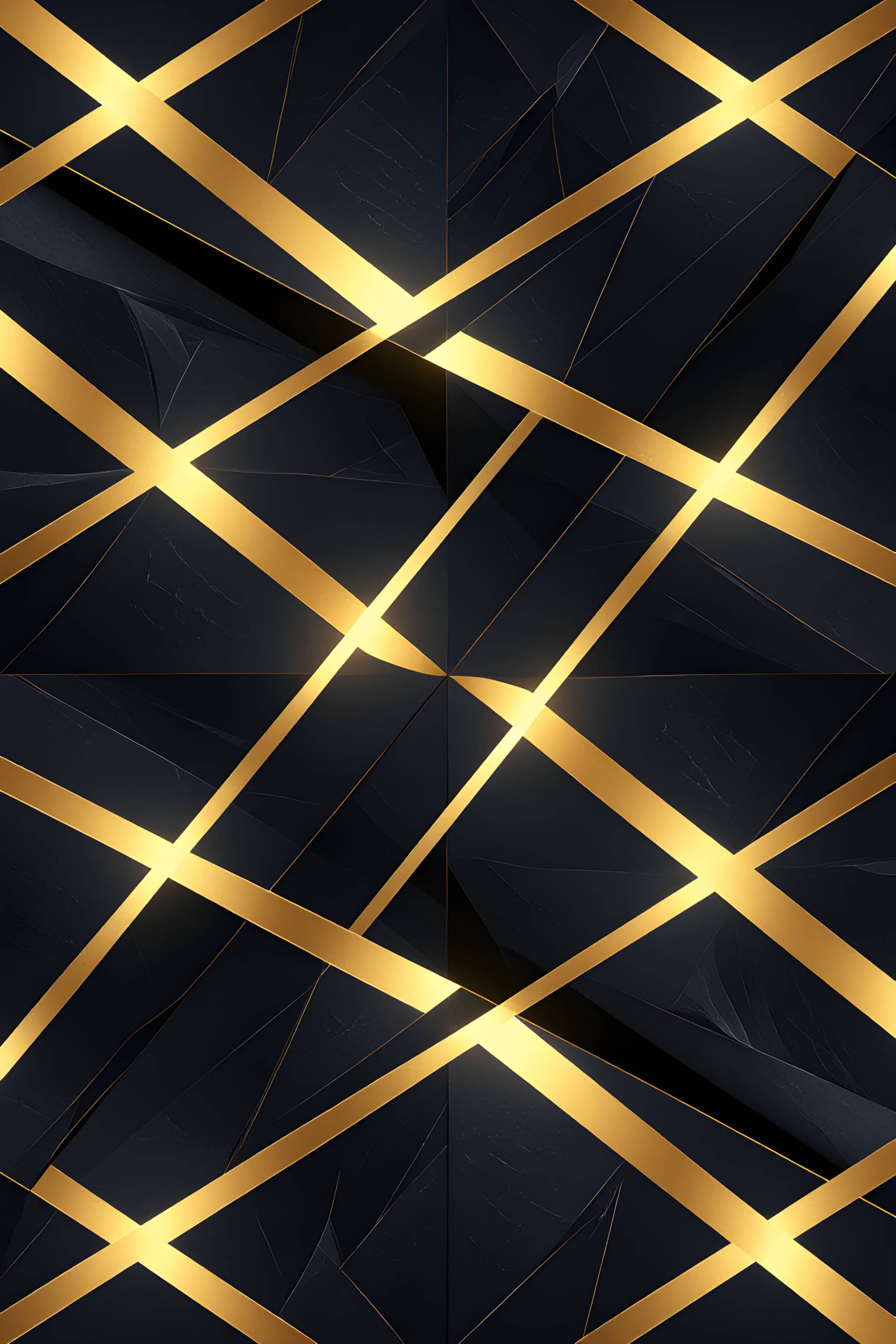 Luxury Black and Gold Geometric Abstract Wallpaper 4K | Modern Elegant Background
